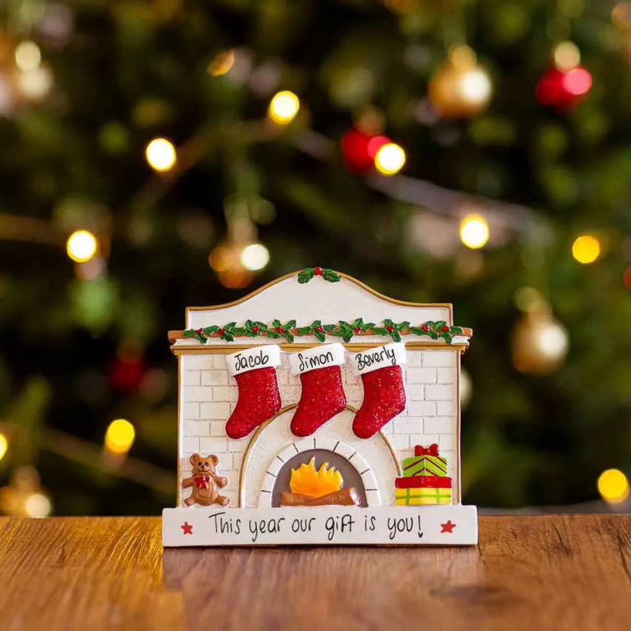 Christmas The Original 3 Socks By The Fireplace Table Decoration Hot