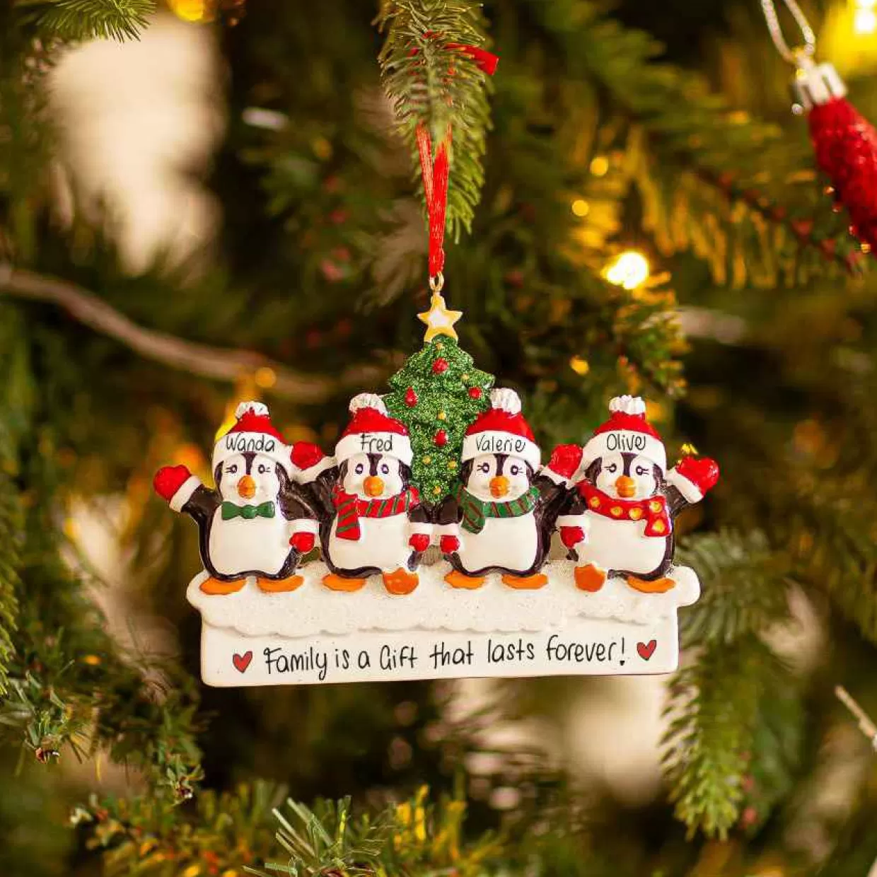 Christmas The Original 4 Penguins With Christmas Tree Flash Sale