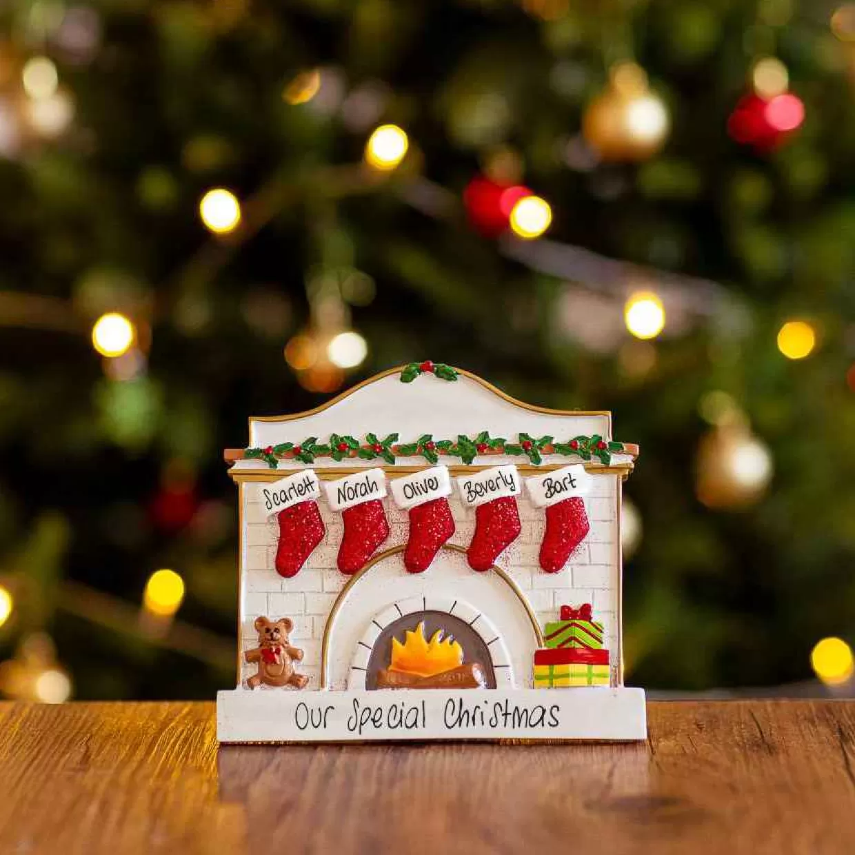 Christmas The Original 5 Socks By The Fireplace Table Decoration Fashion