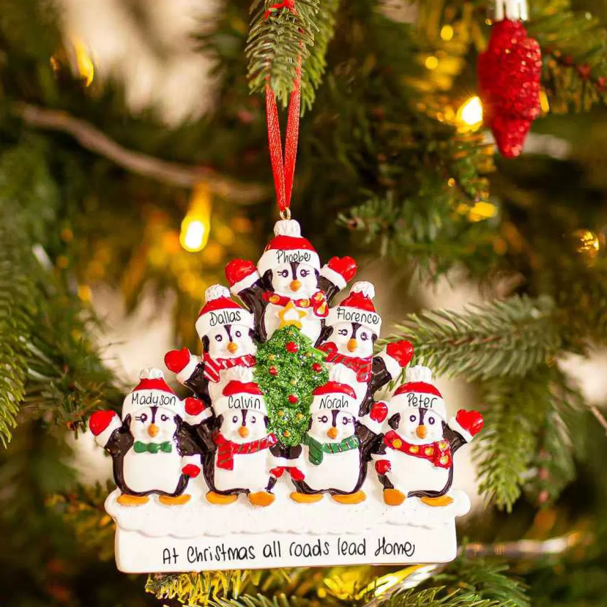 Christmas The Original 7 Penguins With Christmas Tree Sale