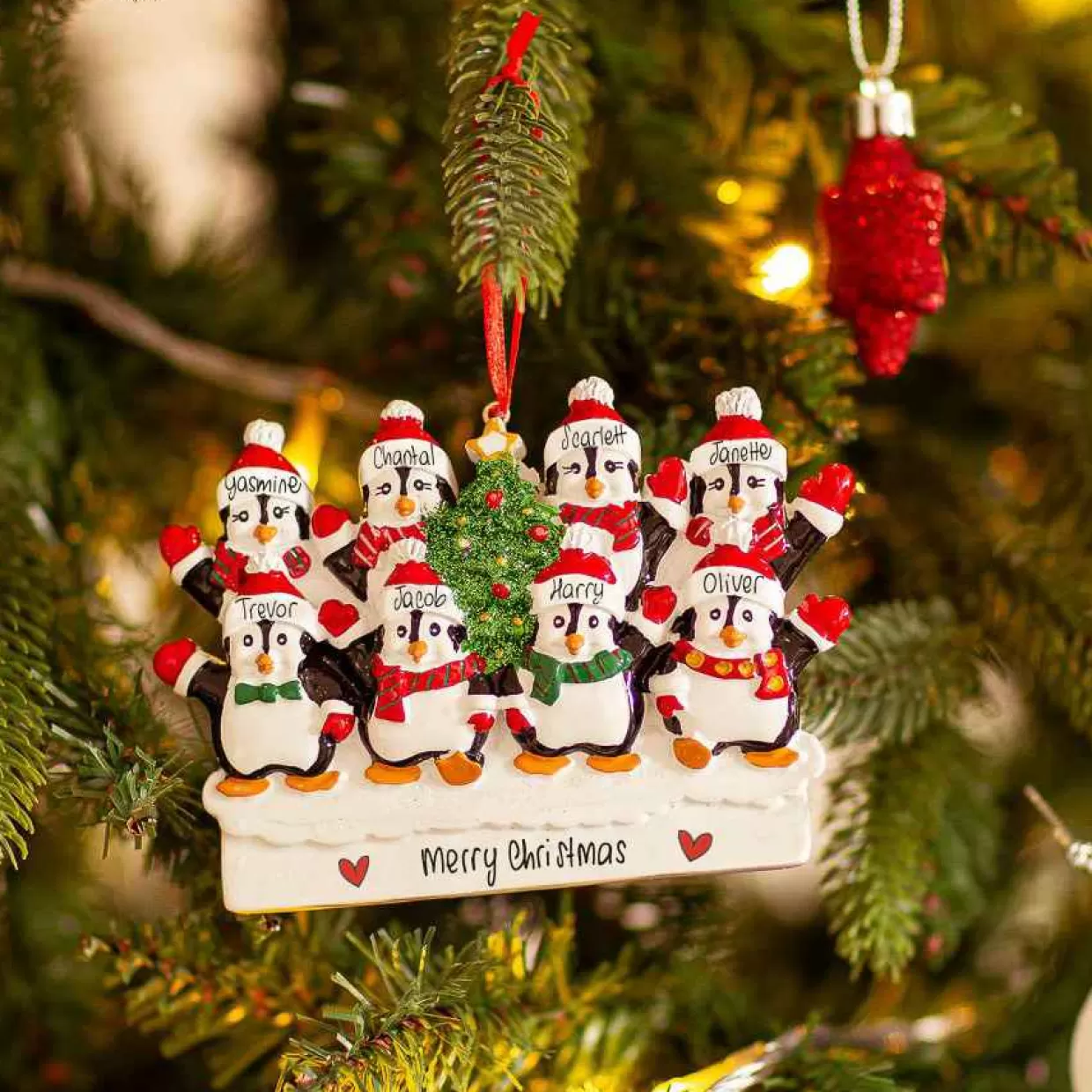 Christmas The Original 8 Penguins With Christmas Tree Sale