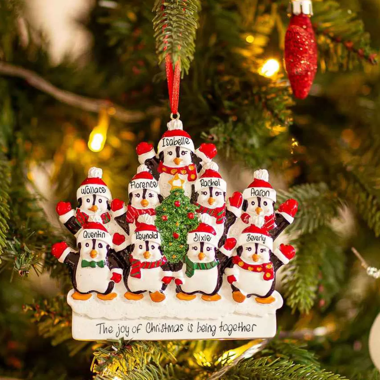 Christmas The Original 9 Penguins With Christmas Tree Fashion