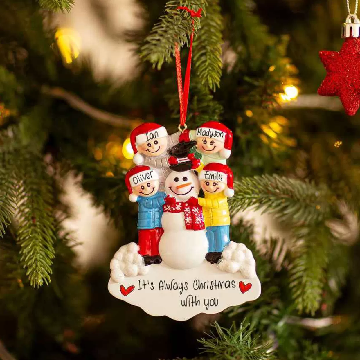 Christmas The Original Family With Snowman In 4 Flash Sale