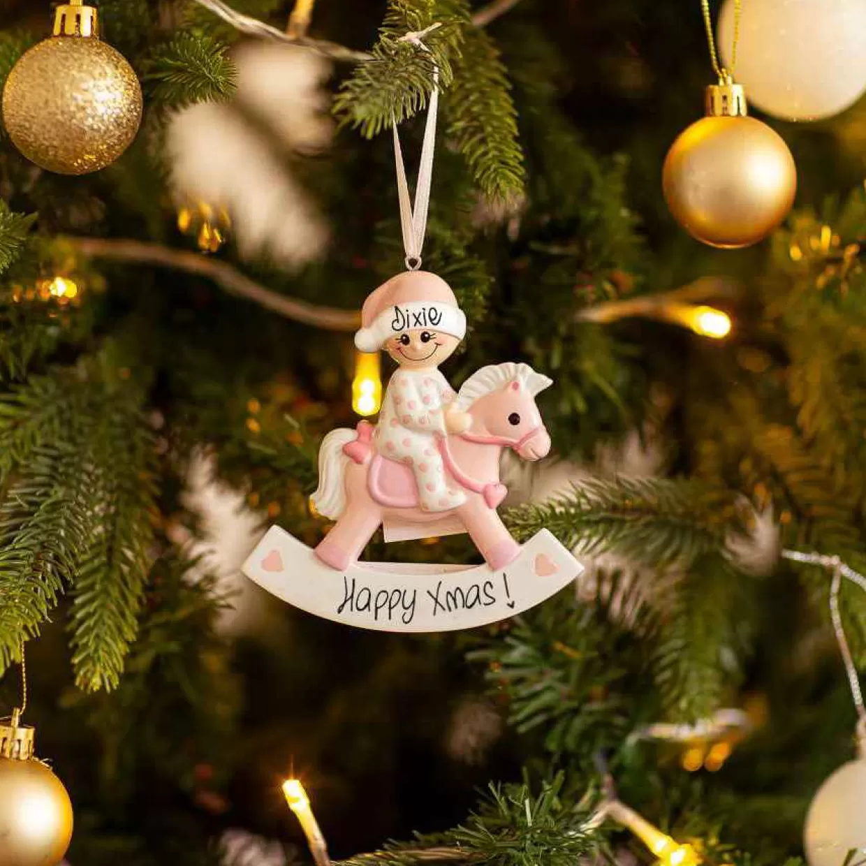 Christmas The Original Rocking Horse With Baby Girl Clearance